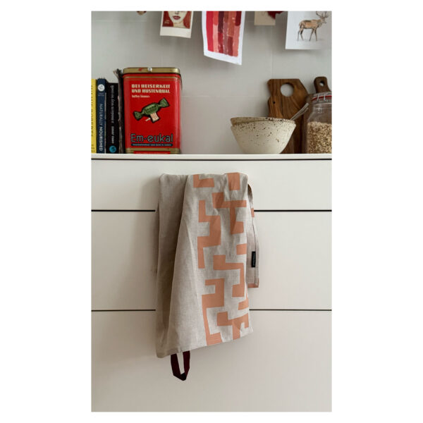 Bio-Leinen Geschirrtuch "Dizzy" - Ocker